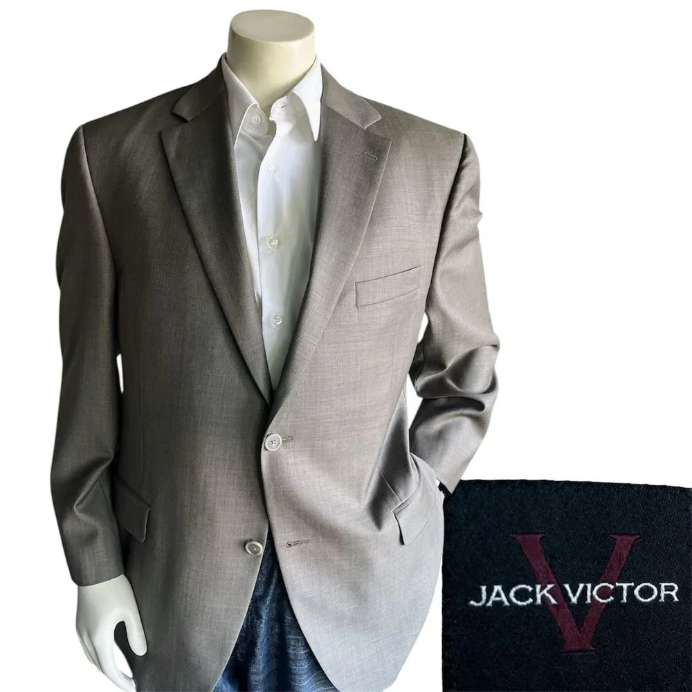 JACK VICTOR Mens 44R Blazer Sport Coat Casual Jacket Two Button Wool Suit